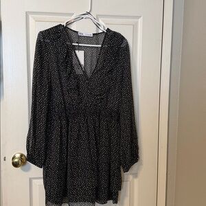 Zara Ruffle Polka- dot dress